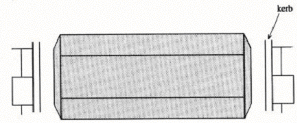Diagram 4b. Flat Top Hump - tapered sides  Plan View  