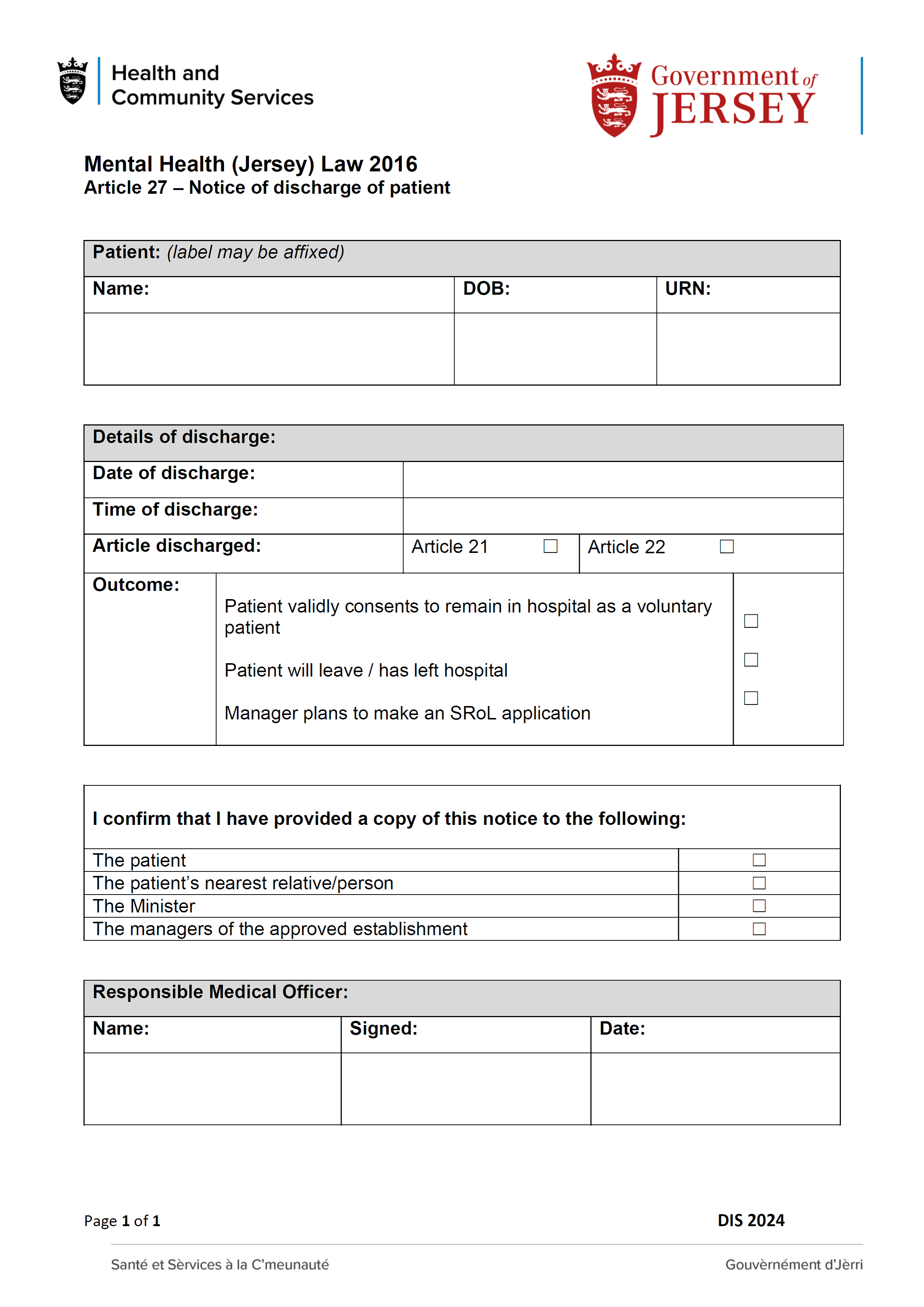 Form DIS 2024 page 1 of 1