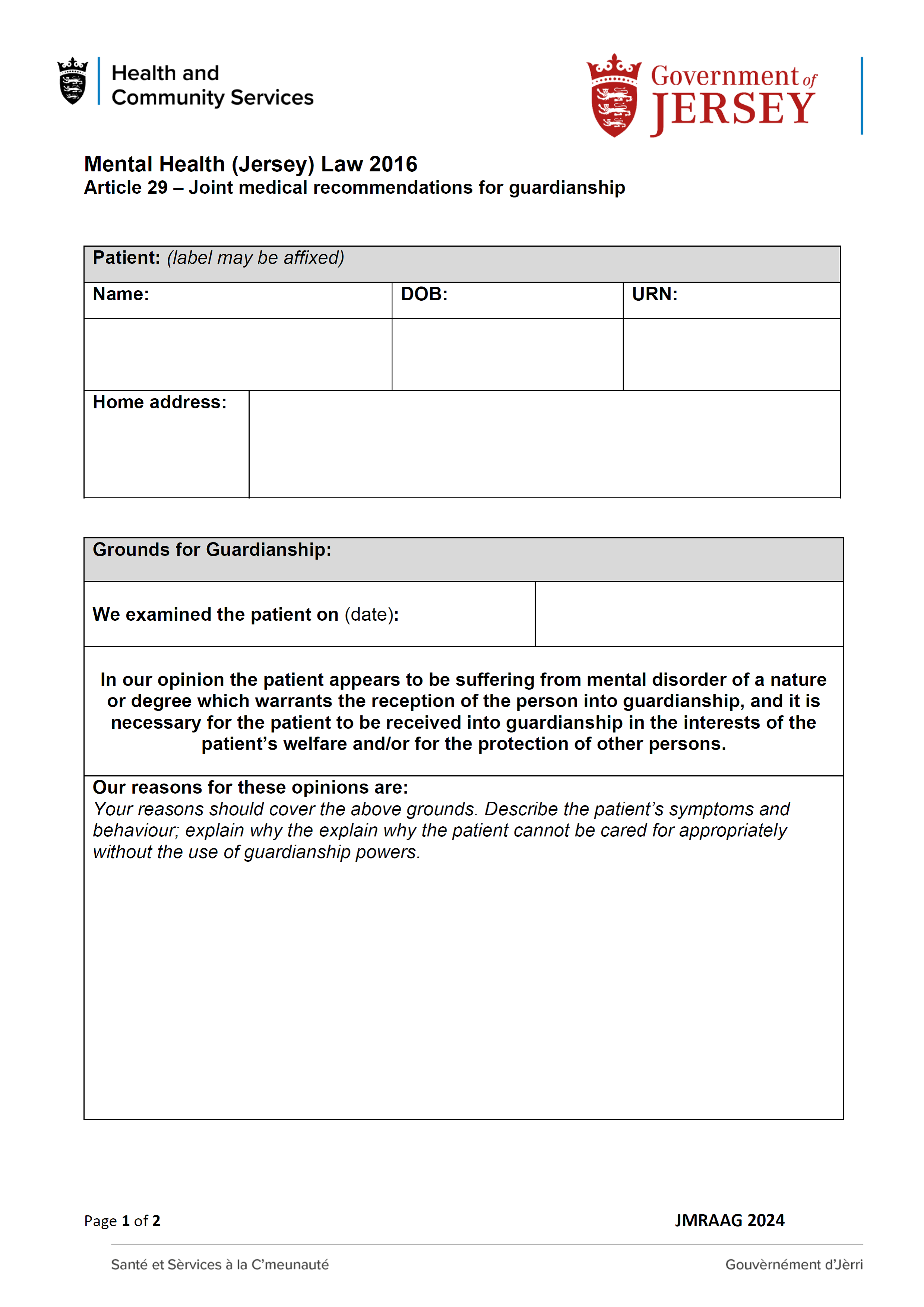 Form JMRAAG 2024 page 1 of 2