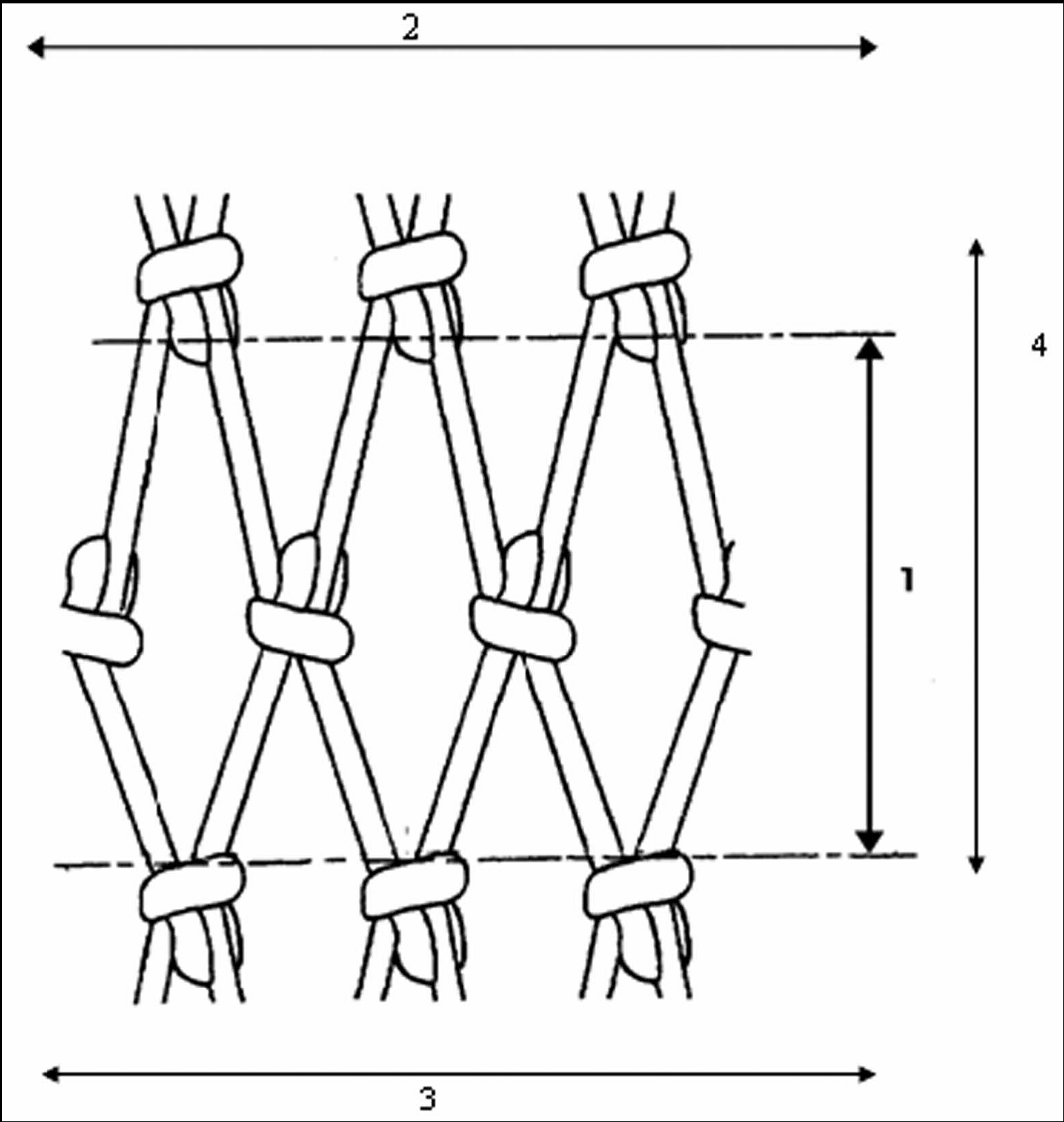 Mesh size and N-direction and T-direction of netting twine figure