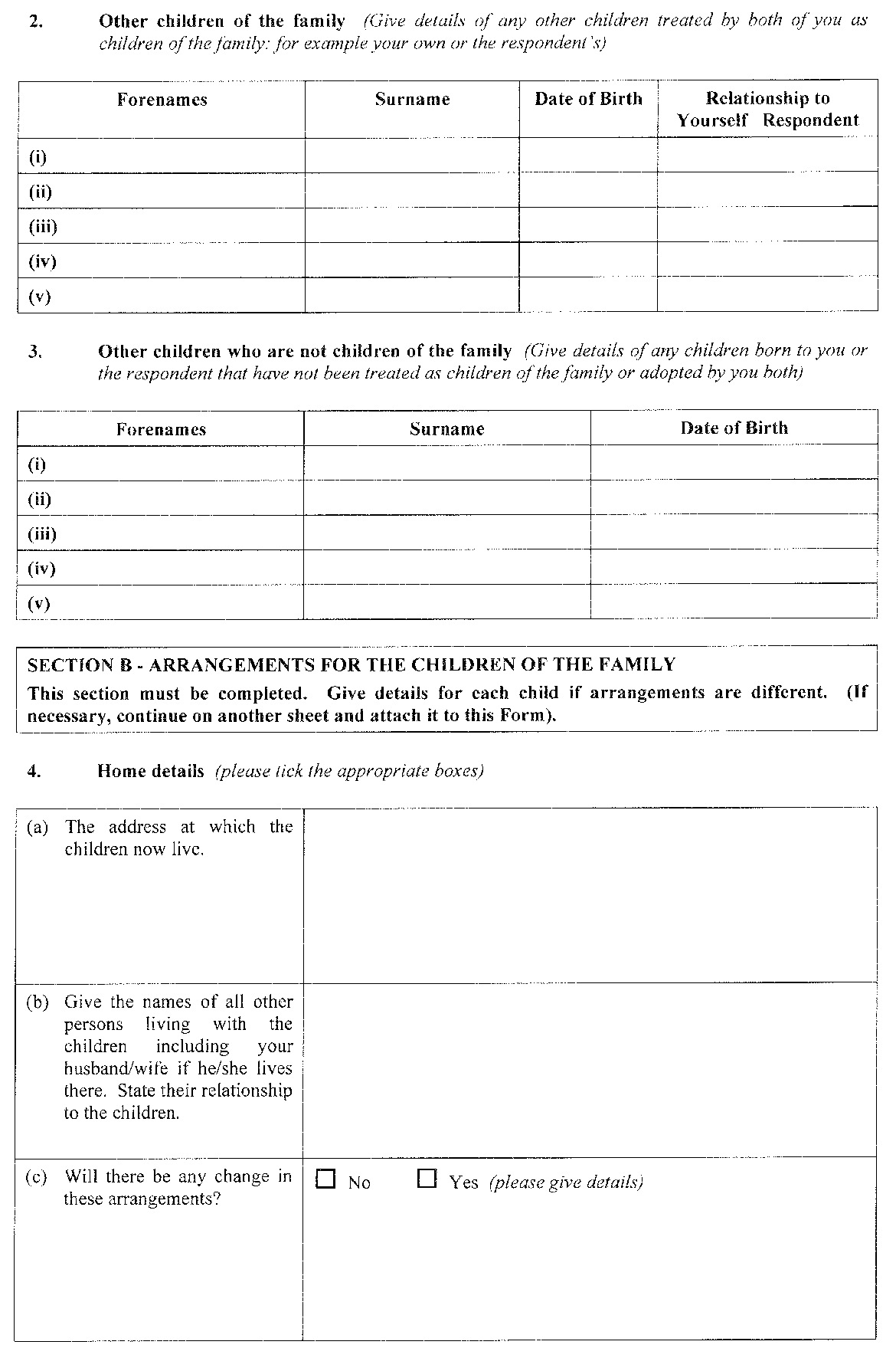 Form 5 - continued