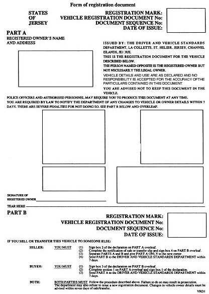 Form of registration document