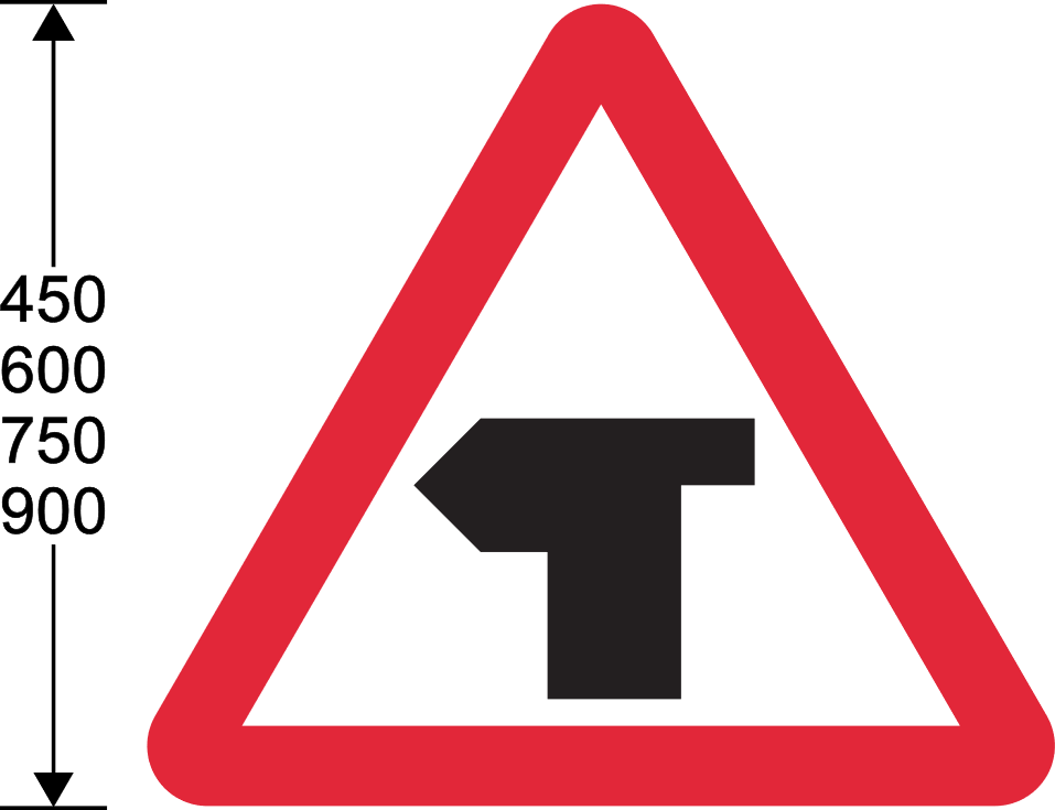 Red triangle with black lines