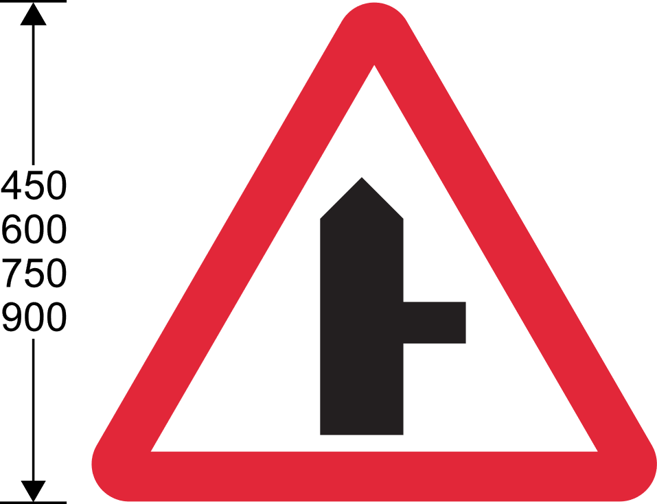 Red triangle with black lines