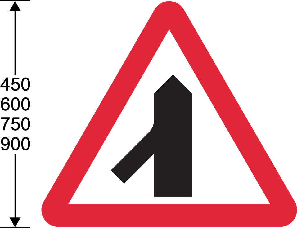 Red triangle with black lines