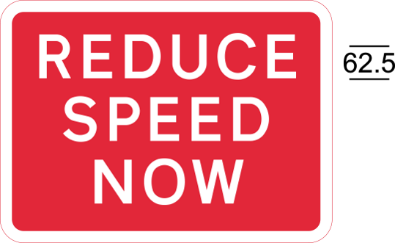 Red sign with white text