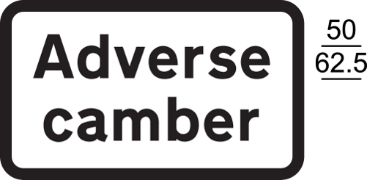 A black and white sign with black text