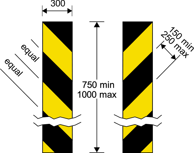 Black and yellow rectangles with dimensions