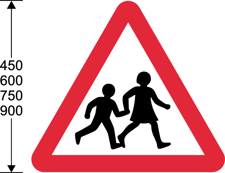 Red triangle with children symbol
