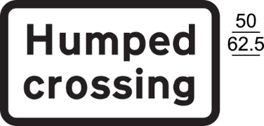 A black and white sign with black text