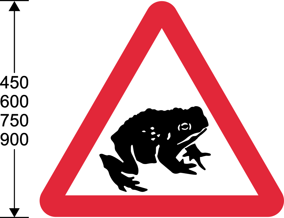 Red triangle with toad symbol