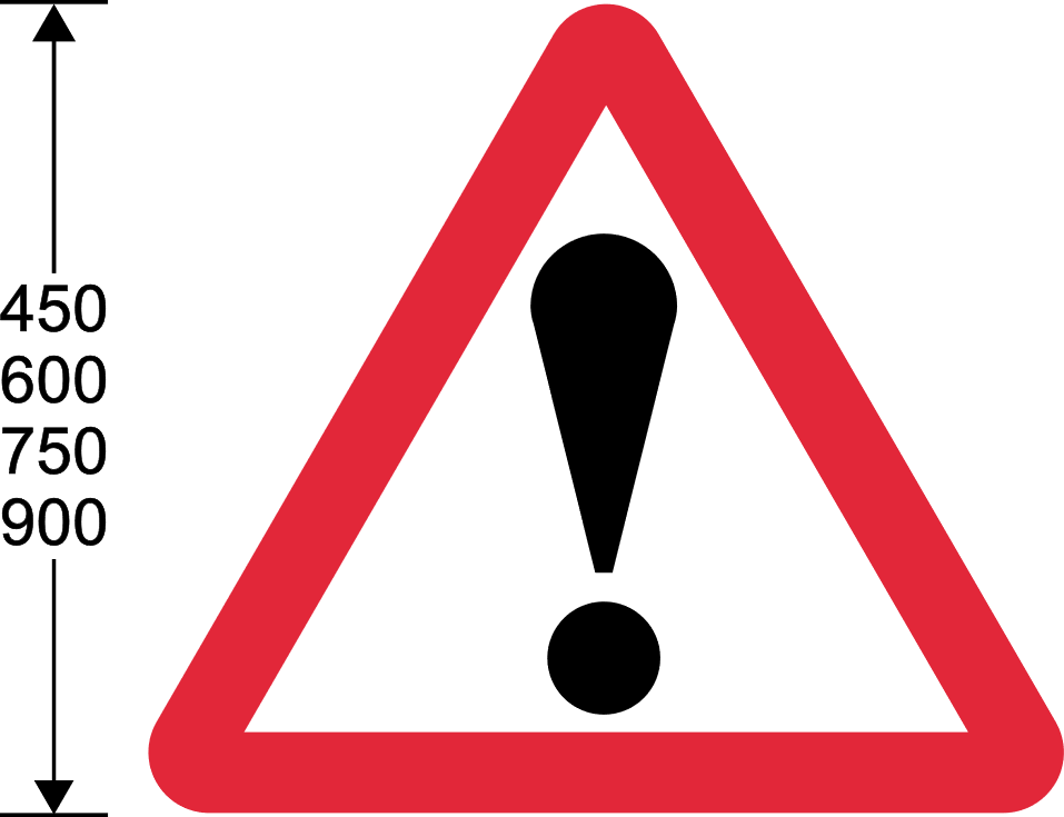 Red triangle with black exclamation mark symbol