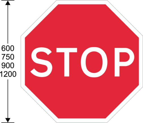 Octagon red sign with white 