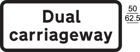 A black and white sign with black text