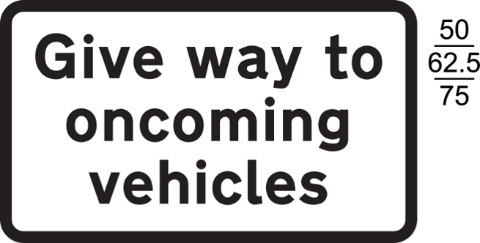 A black and white sign with black text