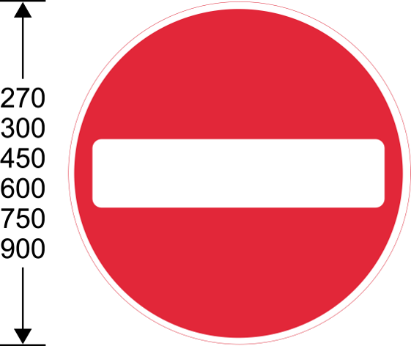 Red circular sign with white horizontal bar