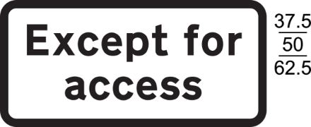 A black and white sign with black text