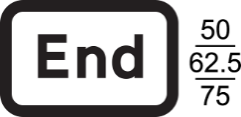 A black and white sign with "End" in black text