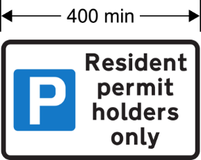 A sign with "P" and "Resident permit holders only" text