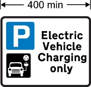 A sign with "P" and symbol of a car and "Electric Vehicle Charging only" in black text