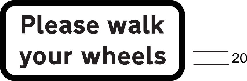 Black and white sign with text