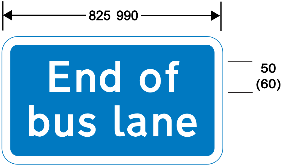 A blue sign with white text