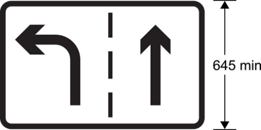 A road sign with 2 black arrows showing directions