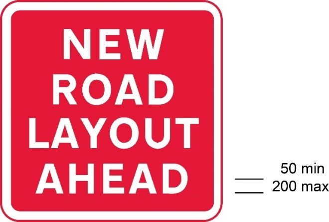 A red sign with white text  Description automatically generated