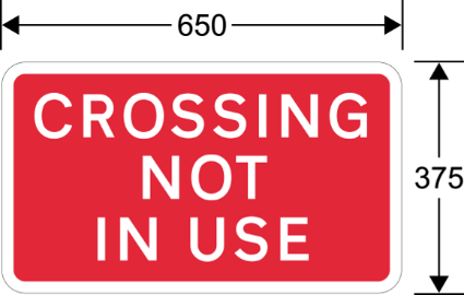 A red sign with white text  Description automatically generated