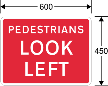 A red sign with white text