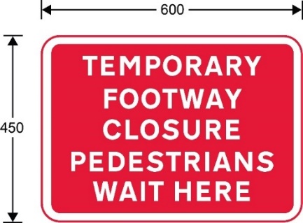 Red sign with white text