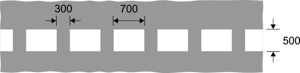 Grey background with centred white squares and measurements 