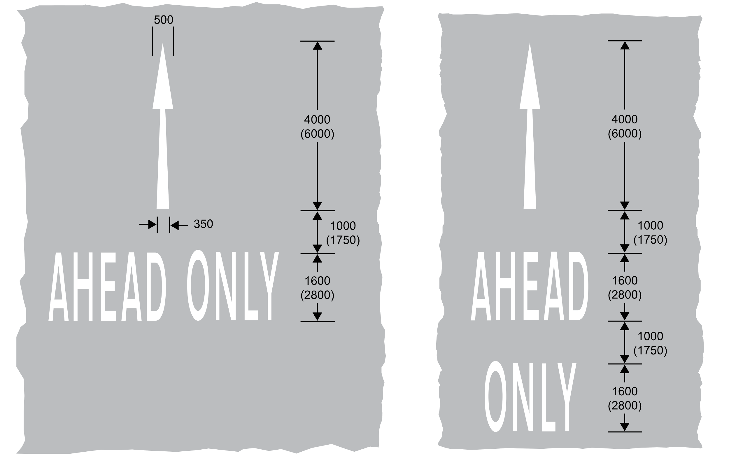2 images with a grey background, white left turning arrows and text showing turn left