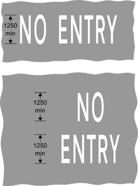 2 images with a grey background and white text showing no entry