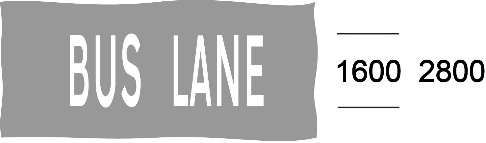 Grey background and white text showing bus lane