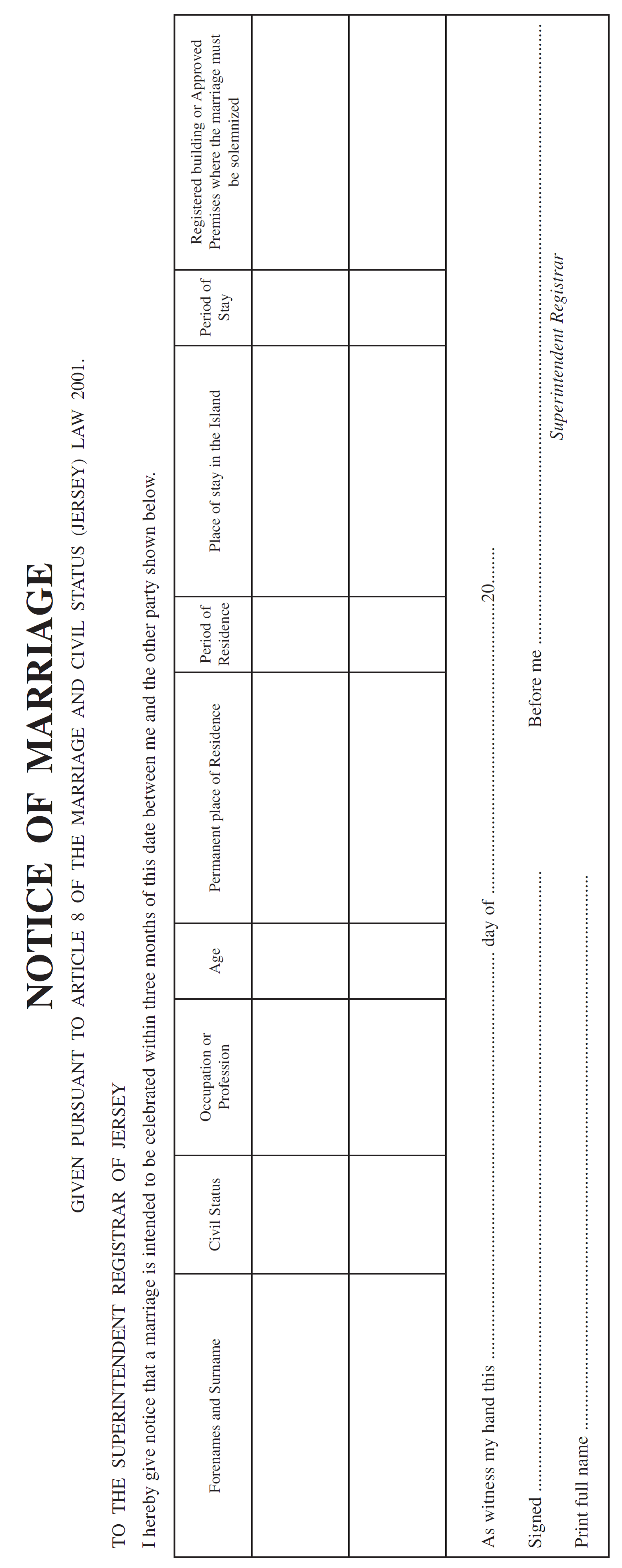 Form in Part 1 of Schedule 1 to the principal order substituted