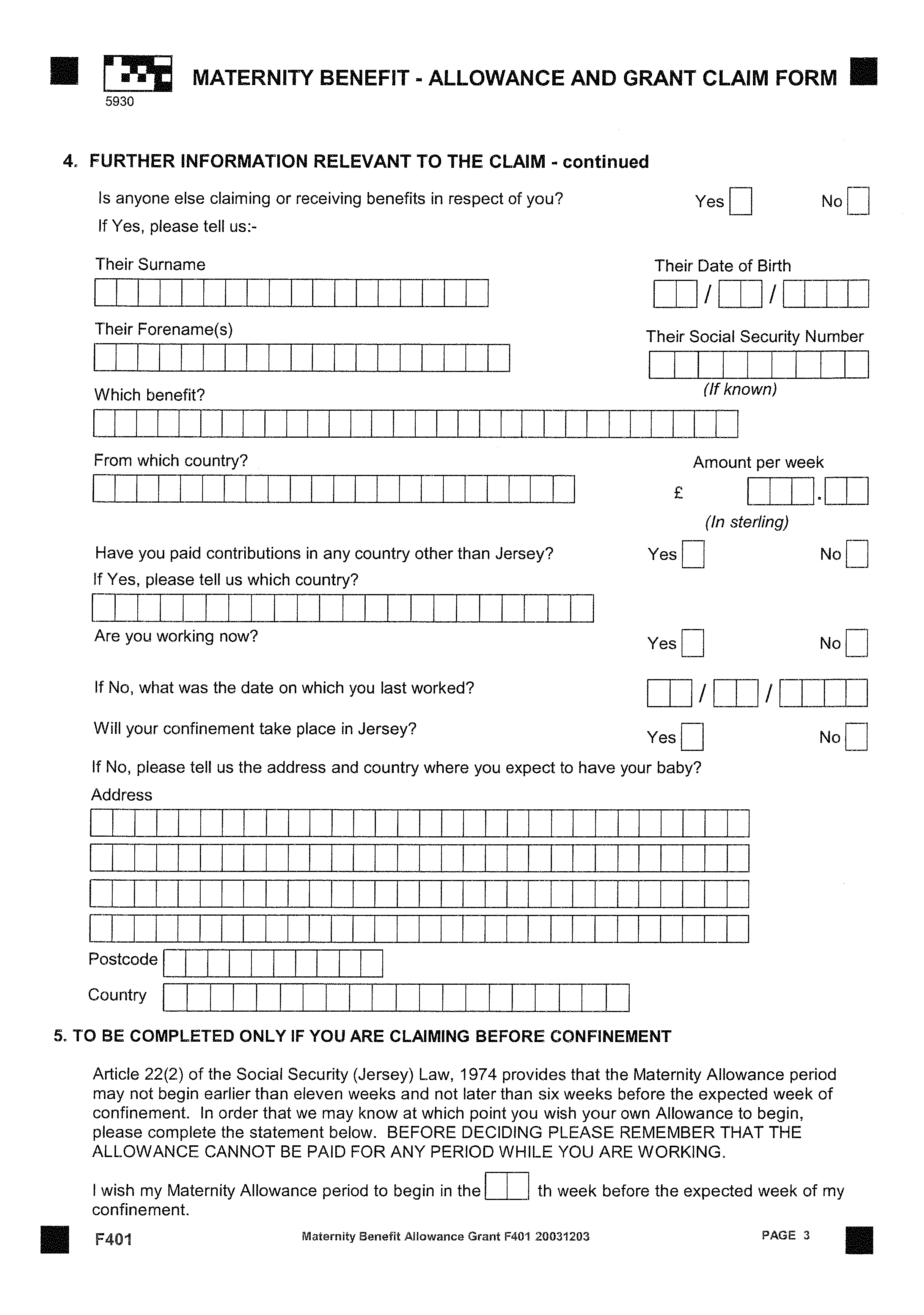Part B - evidence of confinement continued